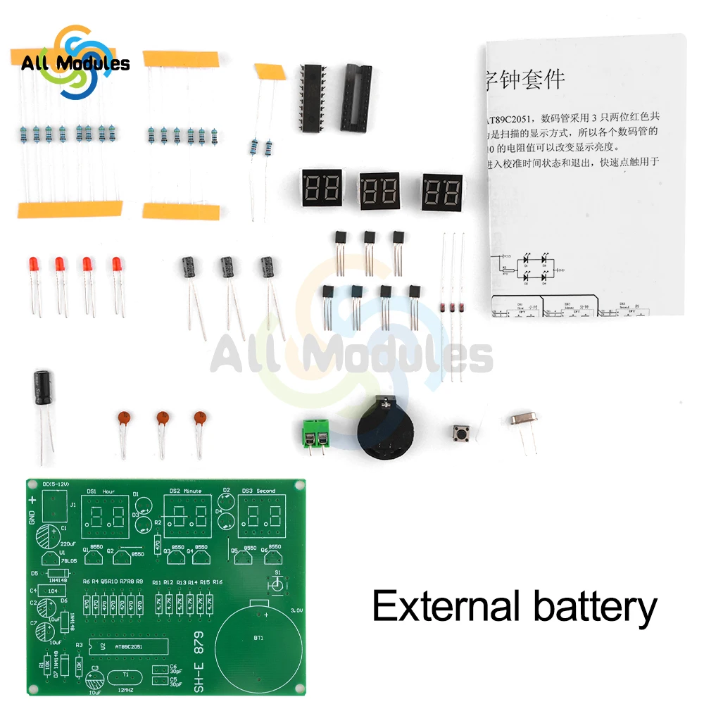 Soldering Project Clock 6-Bit Digital Clock Soldering Kit DIY Soldering Practice for School Science Projects Student STEM