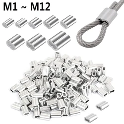 200pcs~5pcs Double Hole Cable Crimp Sleeve M1~M12 Wire Ferrules 8-Shape Aluminum Cable Stopper Crimp Rope Hardware Accessories