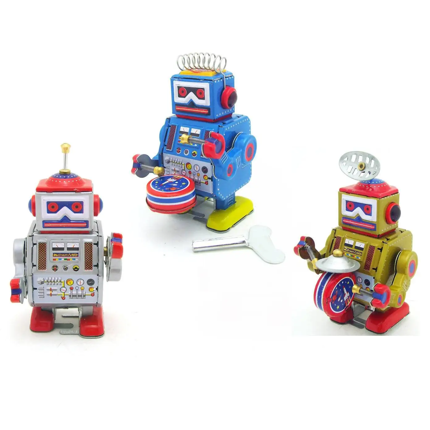 

MS406 Tin Drumming Robot Collection Toys Creative Gifts Nostalgic Theme Ornament Tin Toys