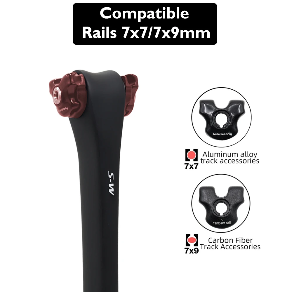 

S-W SL Carbon Fibre Bicycle Seat Post D-Shaped Matee Finish 0° Offset 380mm Length 195g Compatible with Rubaiy SL8 Lightweight