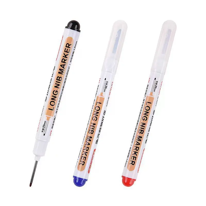 3pcs special deep hole marking pen, wooden working pen, quick drying, waterproof, common marking pen, long mouth marking pen,