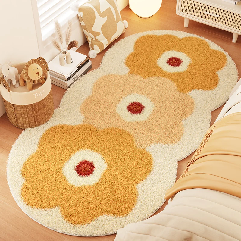 Cream Style Living Room Decoration Carpet Alien Flowers Bedroom Bedside Plush Carpets Fluffy Soft Large Area Lounge Thicken Rug