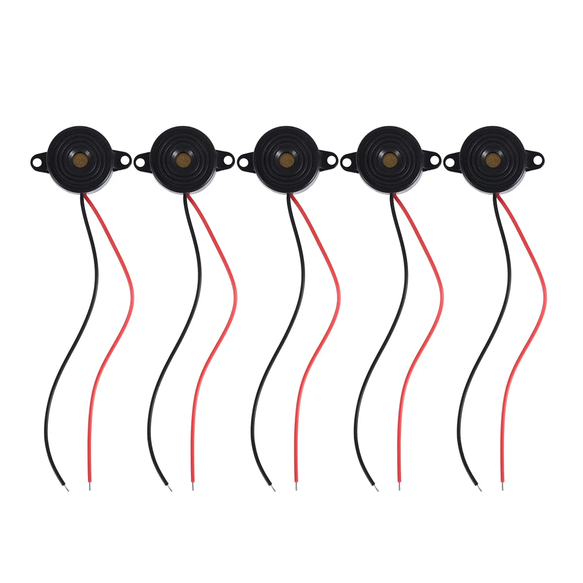【CHYY HOT】5 Pcs DC 3-24V 85dB Sound Electronic Buzzer Alarm Black 23 x 12mm