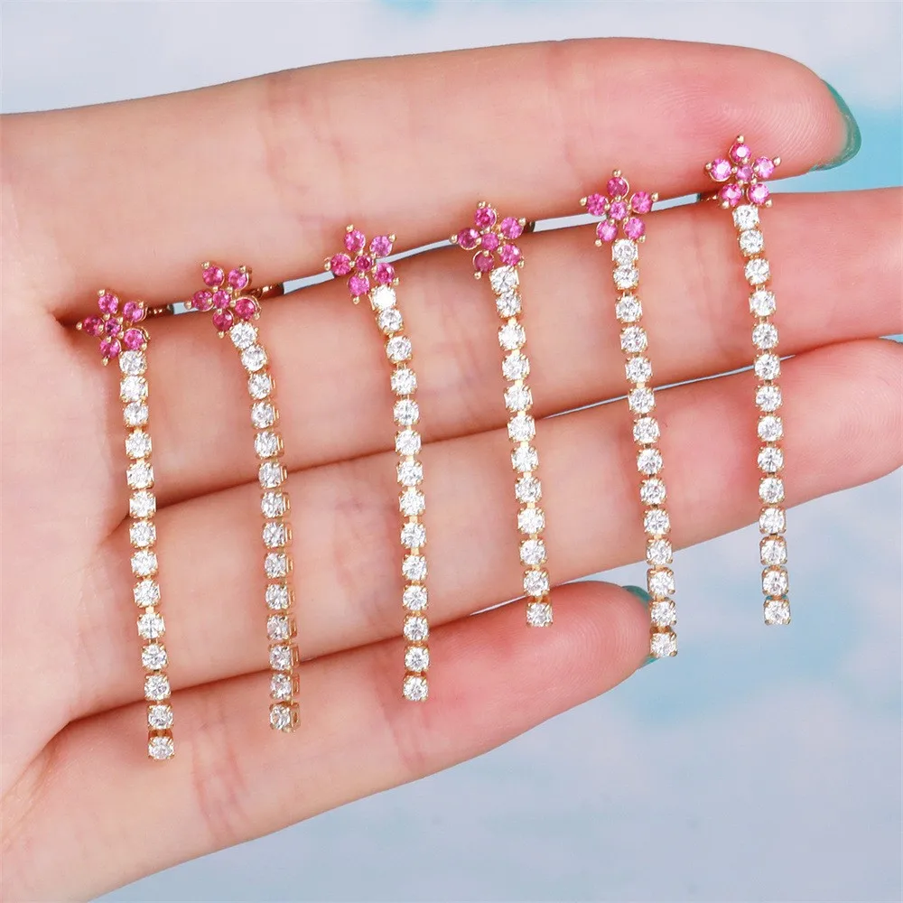 1Pc Stylish and Personalized Daisy Fringe Flower Plate Fresh and Sweet Pastoral Style Color-preserving Stainless Steel Earrings