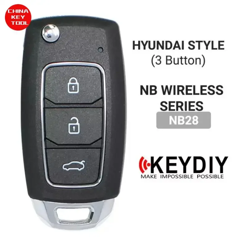 1PCS KEYDIY Universal Flip Wireless Remote Key Hyundai Style 3 Buttons NB28