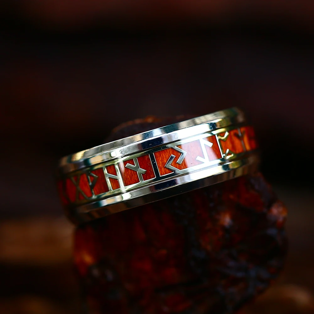 Fashion Norse Mythology Viking Runes Ring For Men Women Punk Retro Simple Round Rings Amulet Jewelry Creativity Gift Wholesale