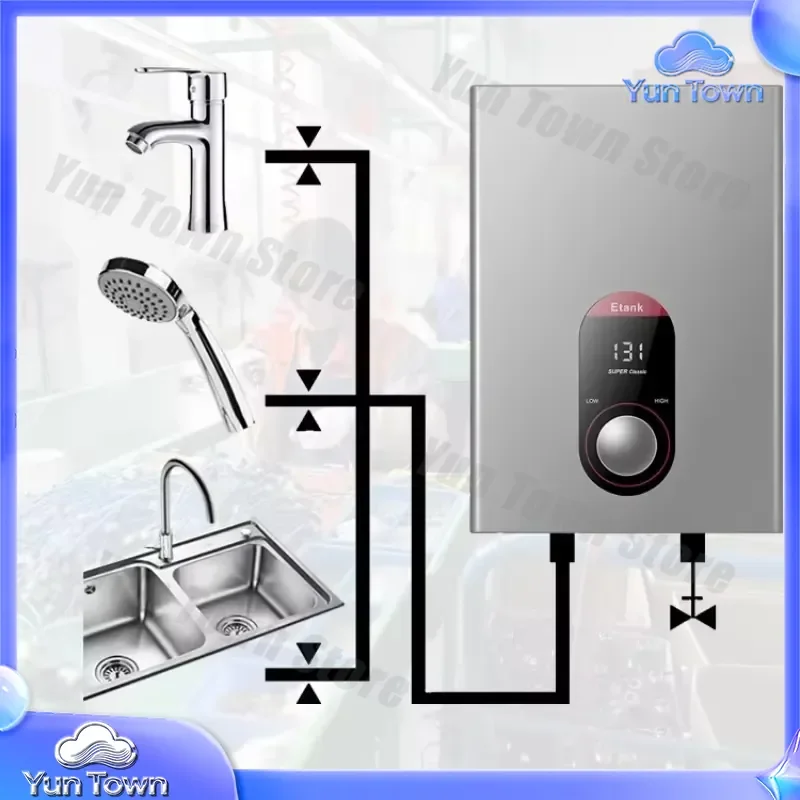 for Yuba 240V 8KW 11KW Instant Electric Water Heater Tankless Water Heater with Knob Control for Home Bathroom Kitchen