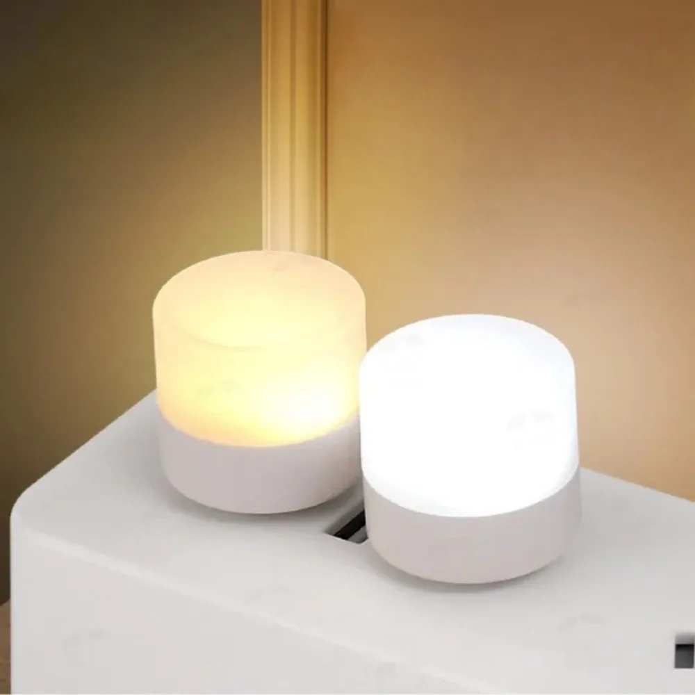 

10 шт. аварийный яркий мини-ночник портативный беспроводной цоколь USB светодиодный круглый светильник для спальни студенческая настольная лампа для защиты глаз