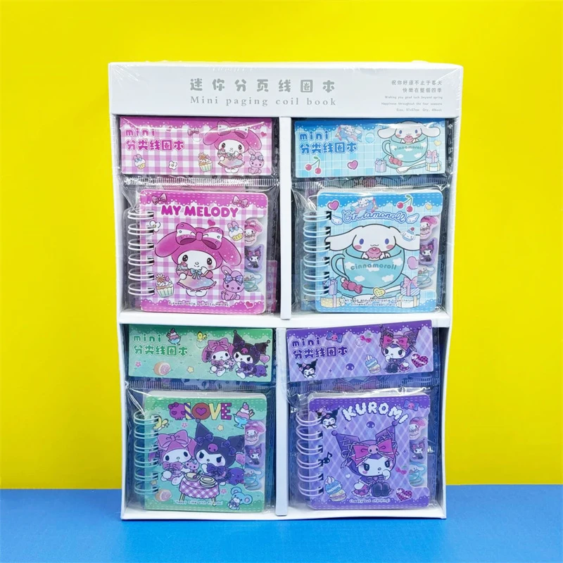 20pcs/lot Sanrio Kuromi Melody Coil Notebook Cute Cinnamoroll Word Notepad Diary Planner Stationery Gift School Supplies