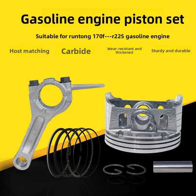XMSJ Piston Assembly Piston Ring Connecting Rod For RUNTON R225 Range Extender Generator 170F Mini Tiller Gas Engine Repair