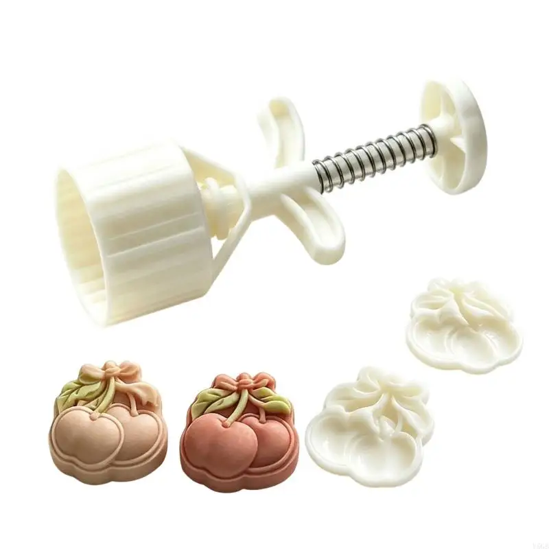 Hand Press Pastry Tool With 2 Pattern Inserts, Plastic Dough Shaping Aid for Home Dessert Making, Table Treat Styling, and Y5GB