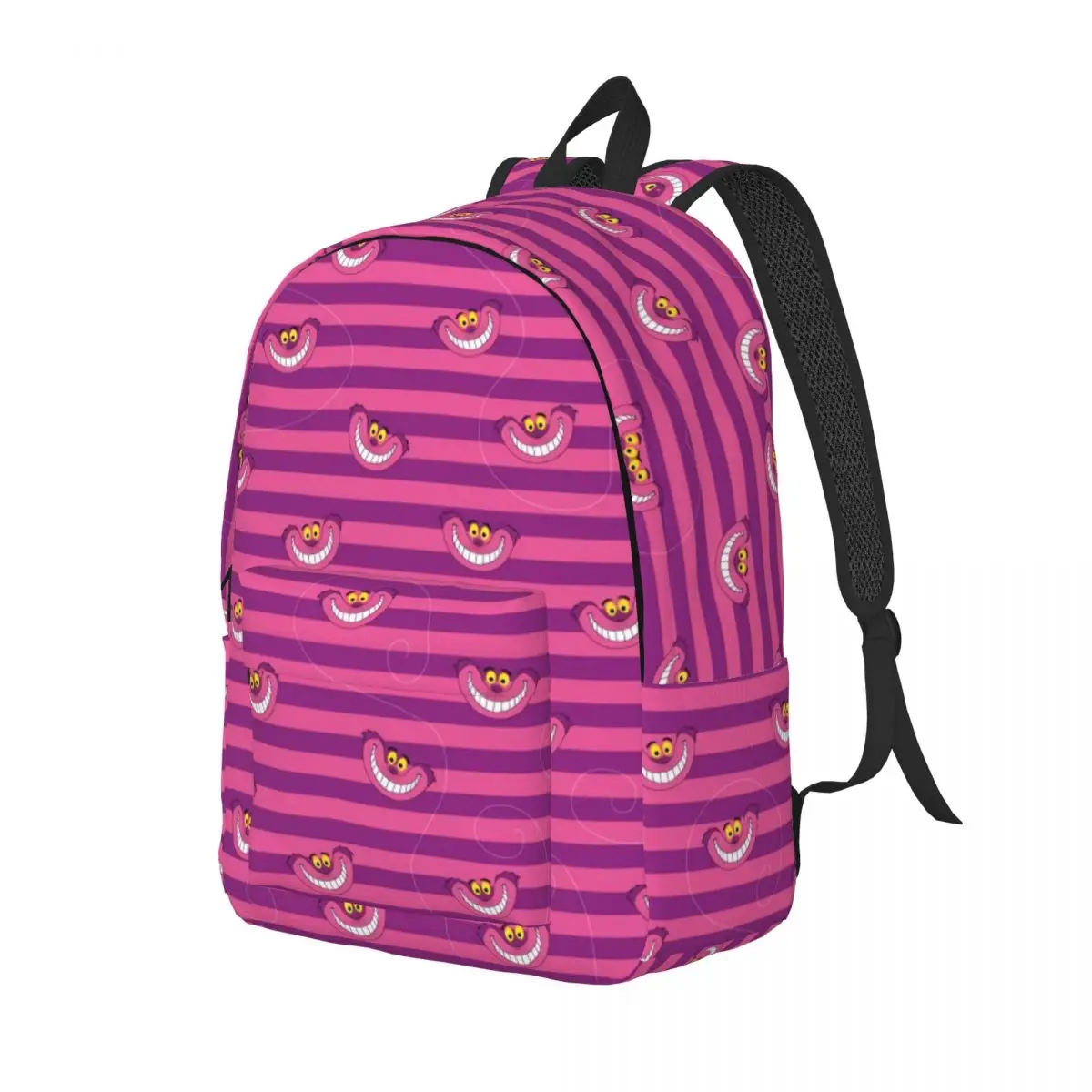 Custom Cheshire Cat Cartoon Manga Canvas Backpack for Women Men College School Students Bookbag Fits 15 Inch Laptop Bags