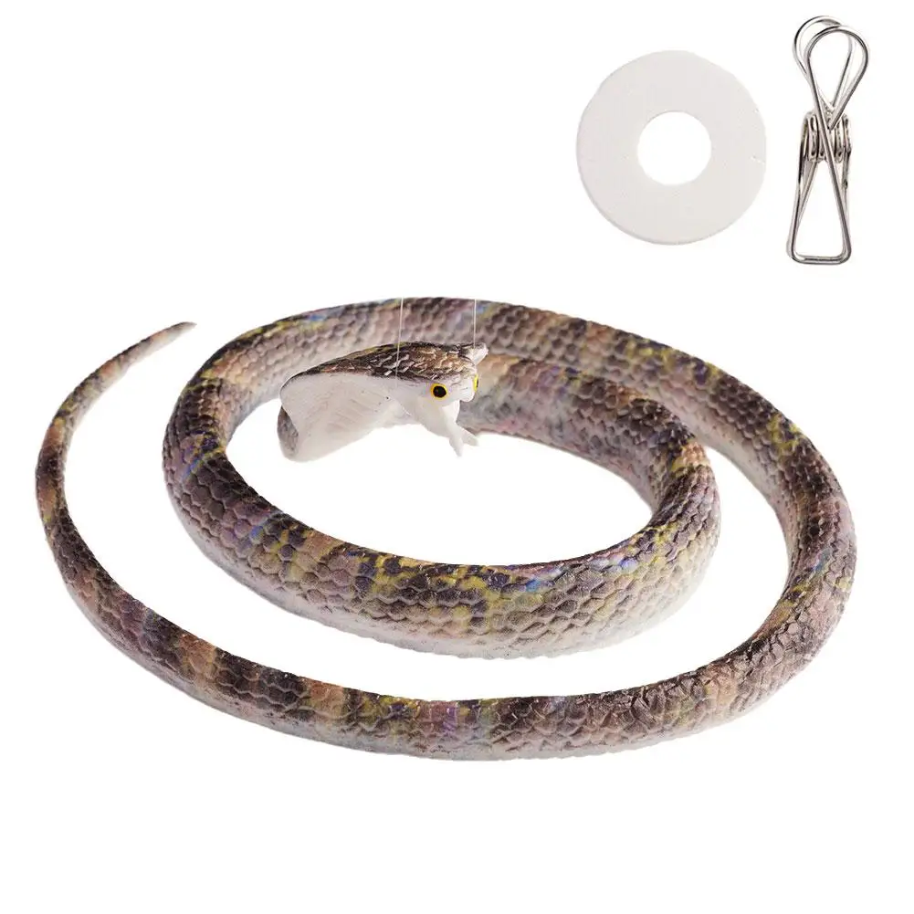 70cm Fake Large Rubber Snake With Line Simulation Prank Toy Realistic Lifelike Scare Prank Gag Gift Joke Toys For Kids O9V4