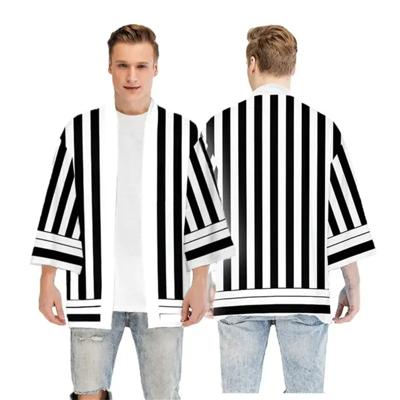 Mujeres/hombres verano Casual ropa informal fresca niños Demon Slayer Kimetsu no Yaiba estampado japonés Anime Kimono Haori Yukata Cosplay