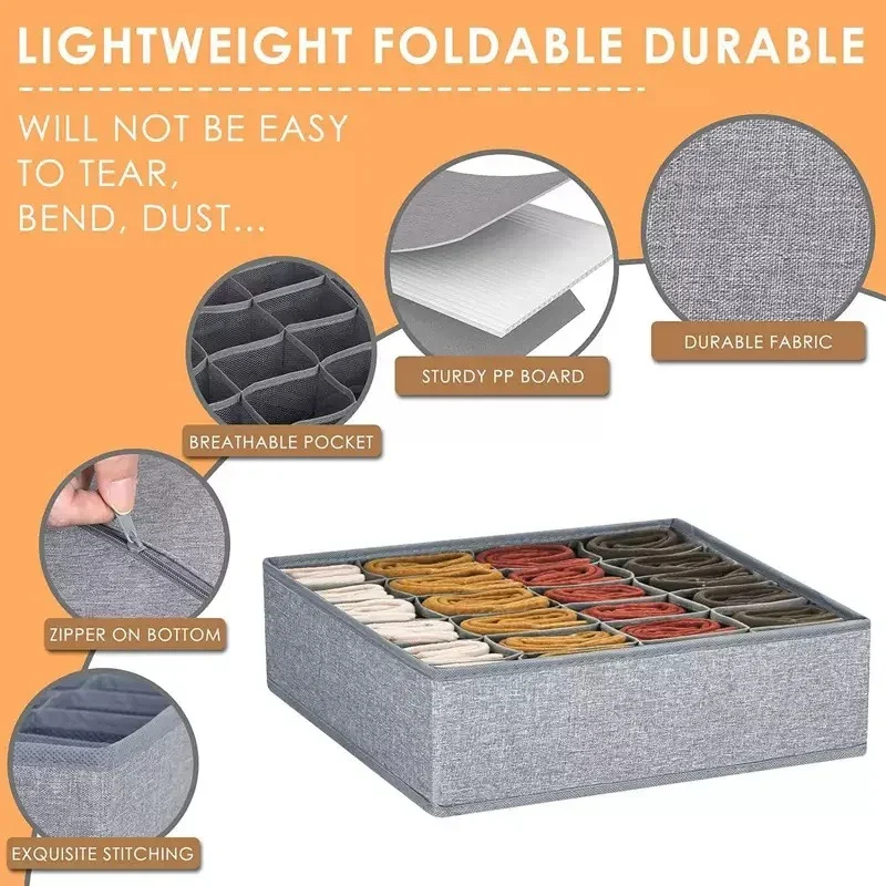 4/1 قطعة صناديق تنظيم الأدراج قابلة للطي صندوق تخزين غير منسوج الملابس المنظم صناديق خزانة منظم للملابس الداخلية الصدرية الجوارب