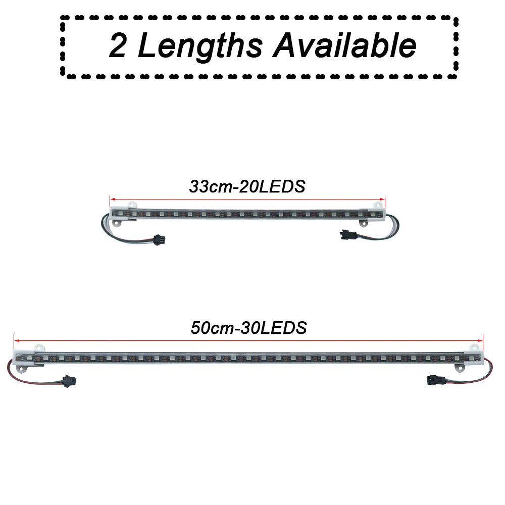 LED Smart Bar Aluminum Tube Cabinet Light U Profile Hard Rigid Strip WS2812B Individually Addressable DC5V 33cm/50cm  3 colors f