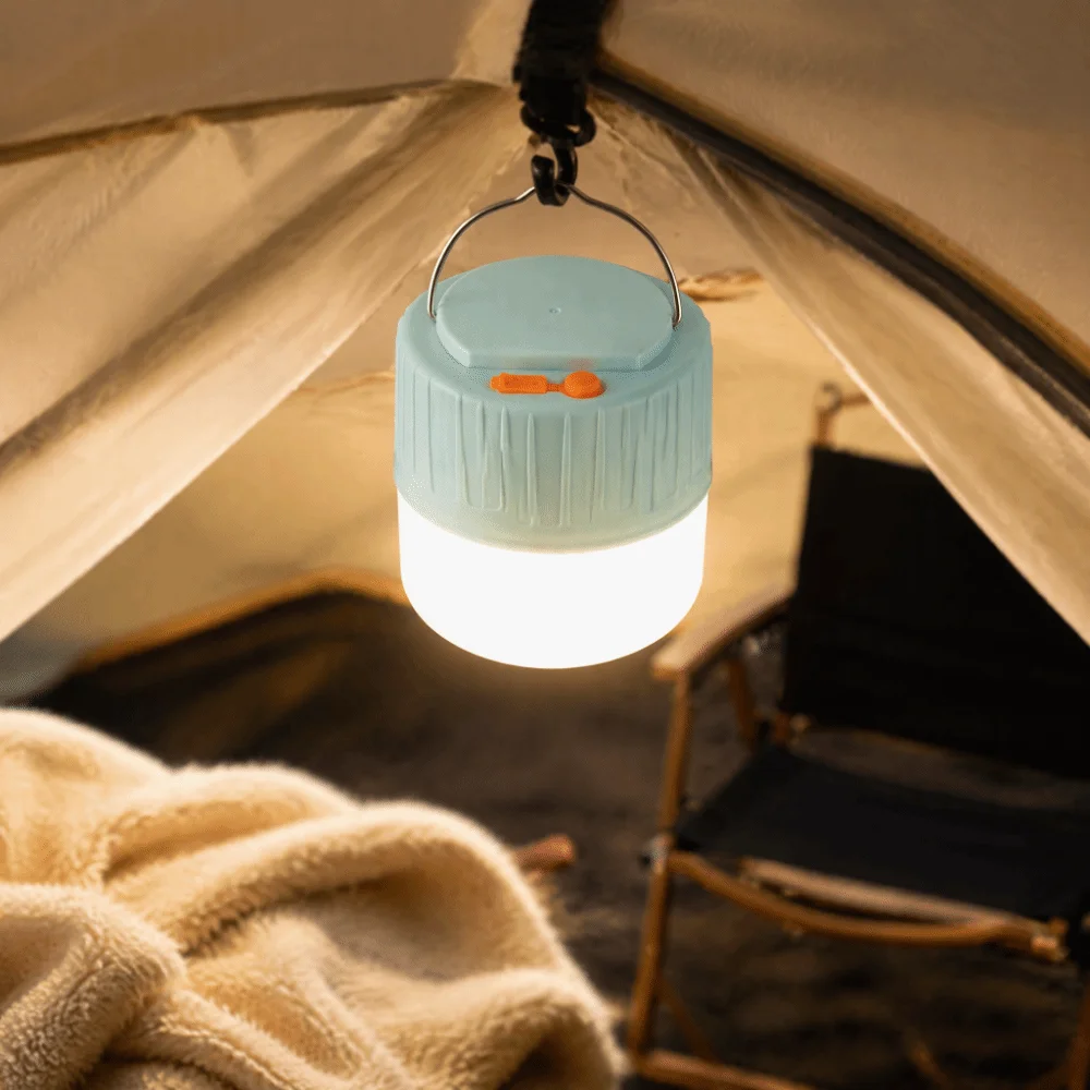 PC Solar Camping Light Solar Powered USB Rechargeable Camping Lantern Aluminum Alloy Bright LED Market Bulb Light