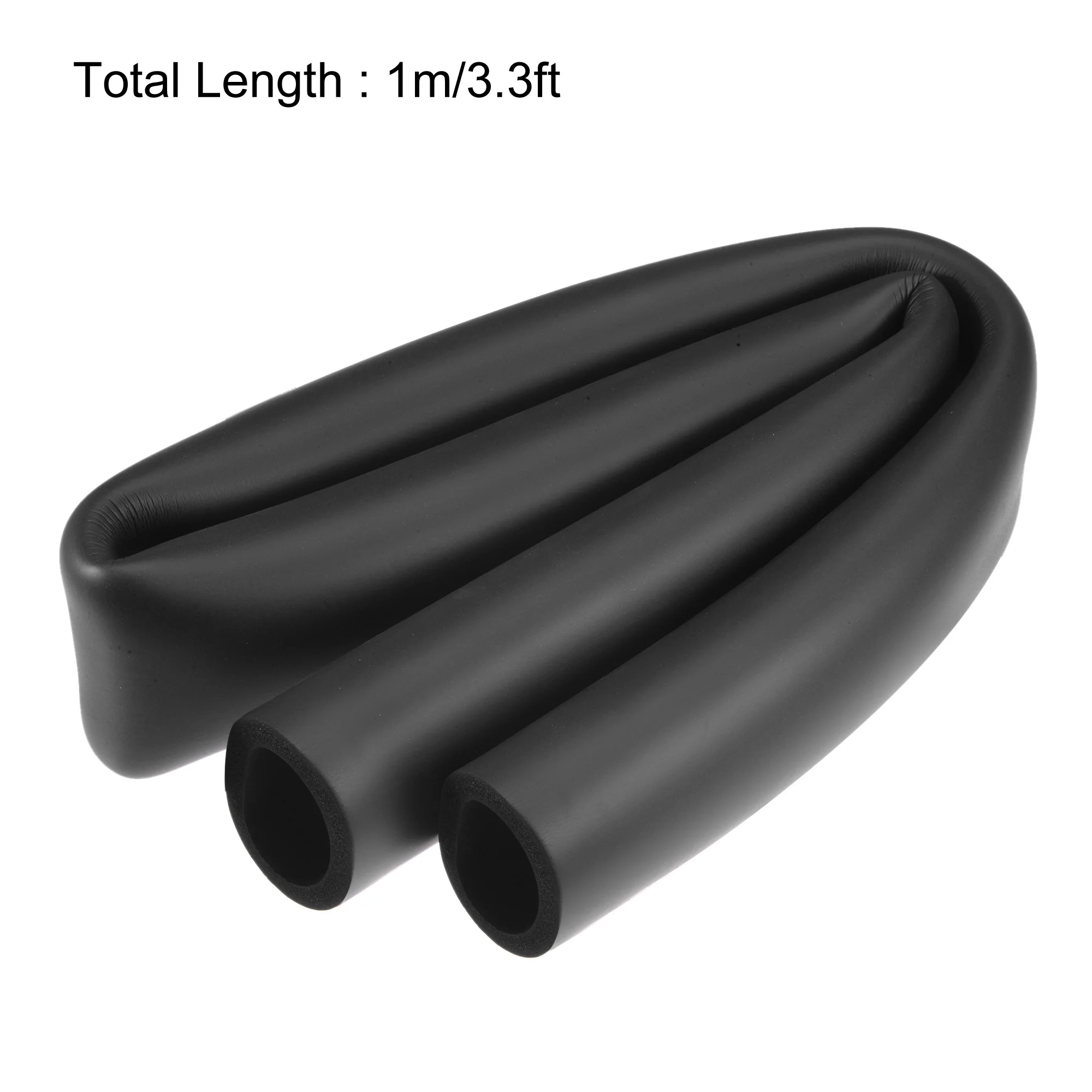 uxcell Foam Tubing for Handle Grip Support, Pipe Insulation Foam Tube 38mm ID 53mm OD 1m Length Black NBR Bar Padding Tubing
