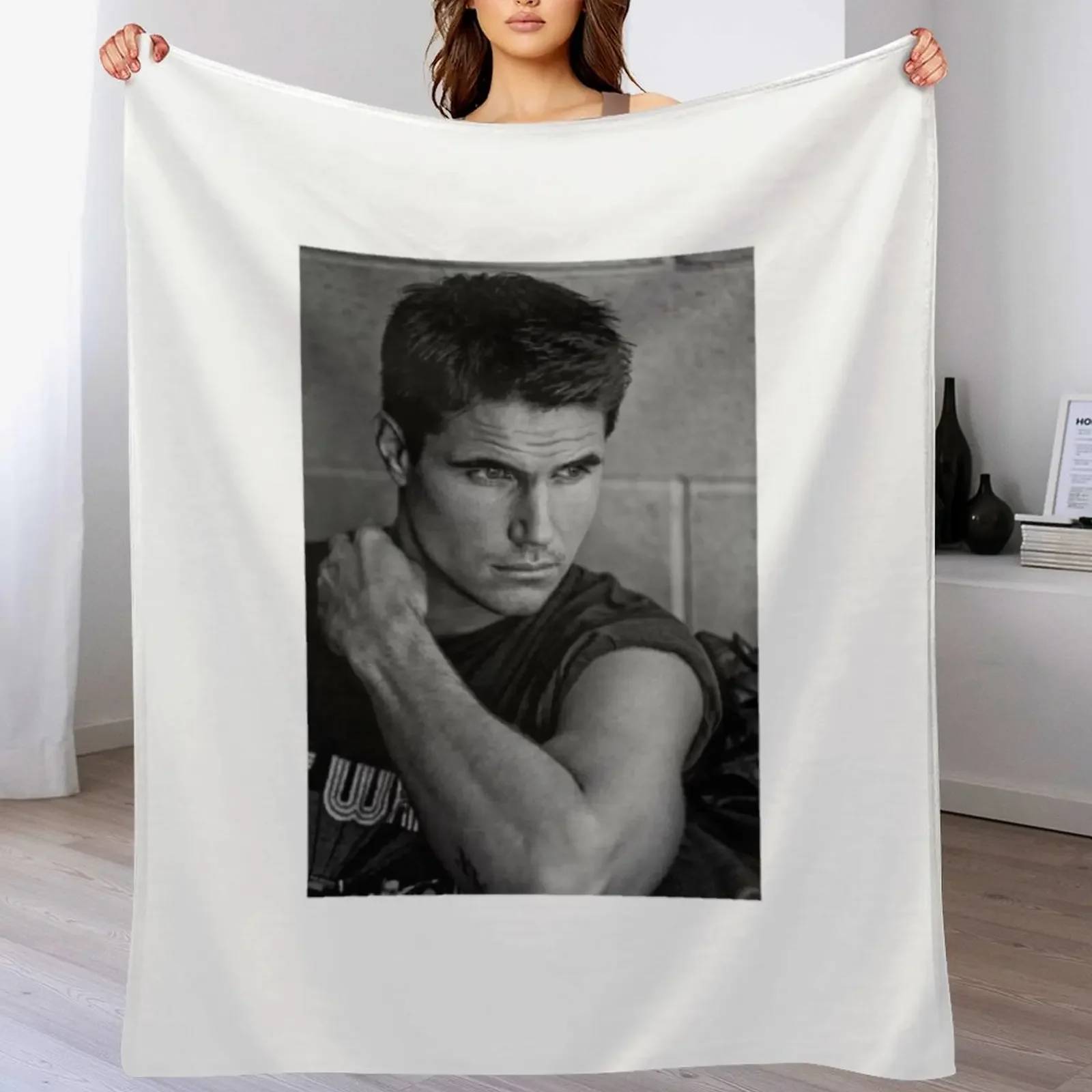 Young Robbie Amell Throw Blanket Soft Warm Blanket Gift for Grandparents