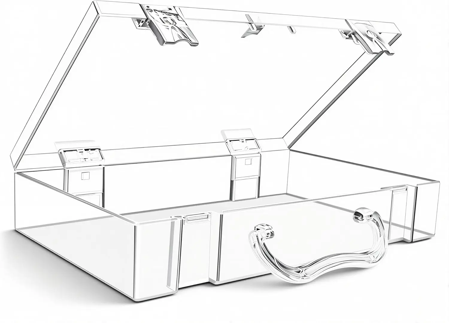 

Clear Hinged Plastic Storage Box, 11x6.6x2.3 inch, Transparent Display Case for Jewelry, Tools, Office Supplies, Pet Supplies, DIY Materials, Handbag