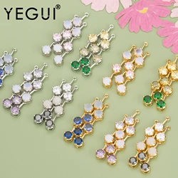 YEGUI MB18,jewelry accessories,nickel free,18k gold rhodium plated,copper,zircons,charms,diy pendants,jewelry making,6pcs/lot