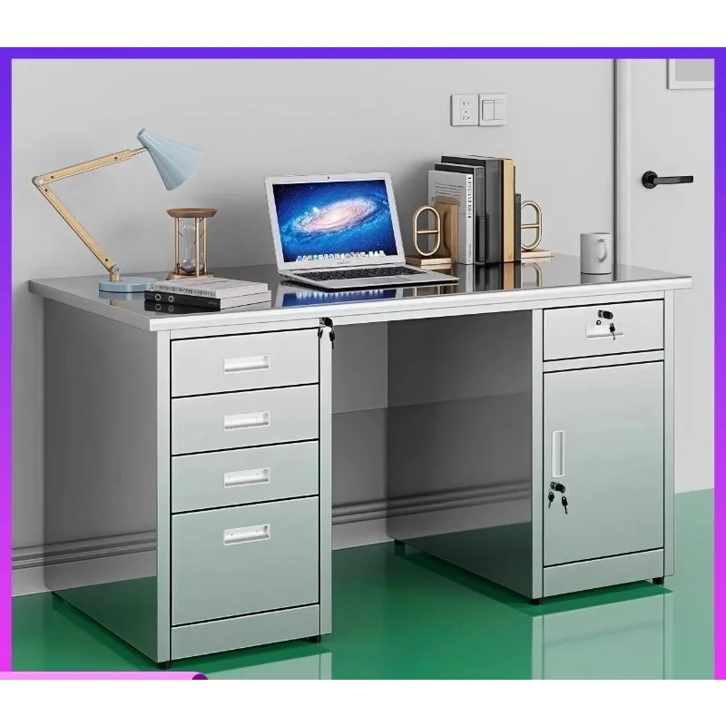 Stainless steel computer desk, financial desk, laboratory workbench, workshop workbench, stainless steel desk with drawer