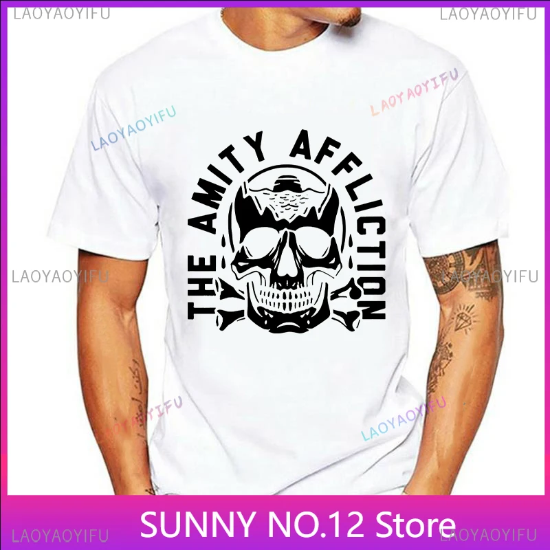 The Amity Afflictions Band Top Thai Mans Black Ali Shirt No Buckle Pure Tee Shirts