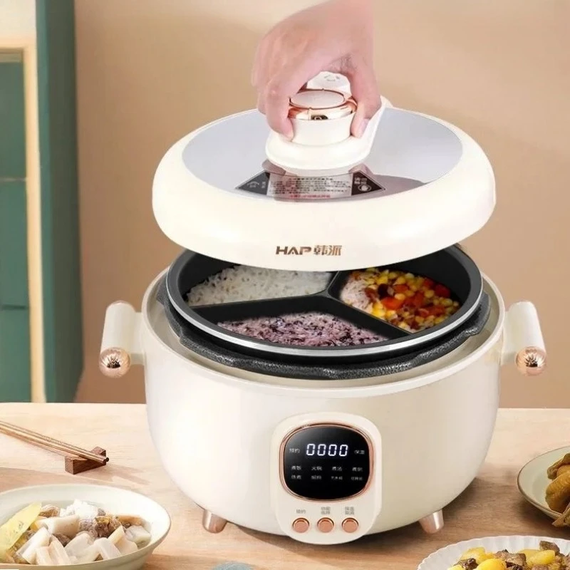 Rice Stew Soup Integrated Pot Electric Pressure Cooker Three Grids Inner Tank Mandarin Duck Cooking Hot Pot Rice Cooker