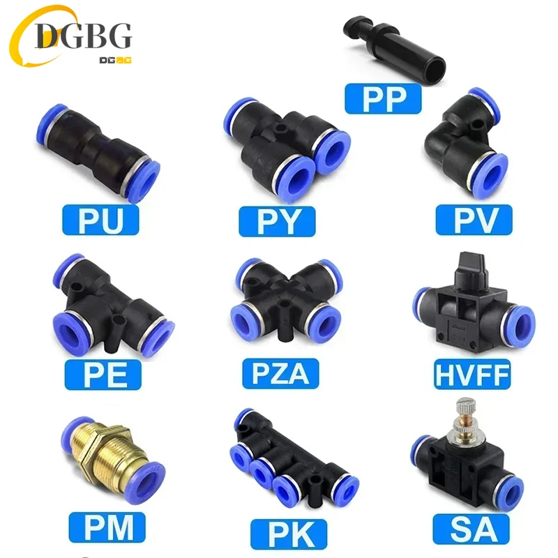 

Pneumatic Fitting Tube Connector Fittings Air Quick Water Pipe Push In Hose Quick Couping OD 4mm 6mm 8mm 10mm 12mm Multiple type