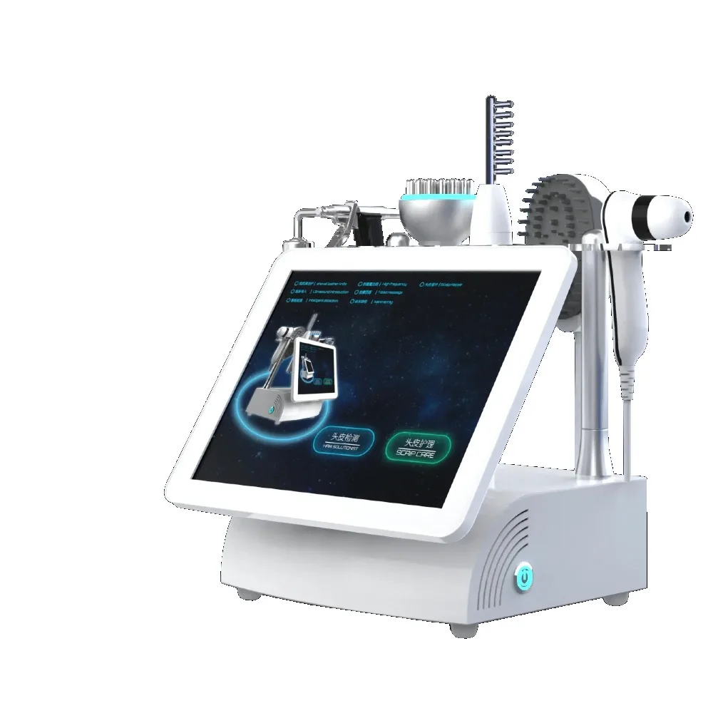 All-in-one Scalp Detector & Hair Regrowth Machine, 6 Handles Scalp Deep Clean, High Frequency & Microcurrent Massage Device