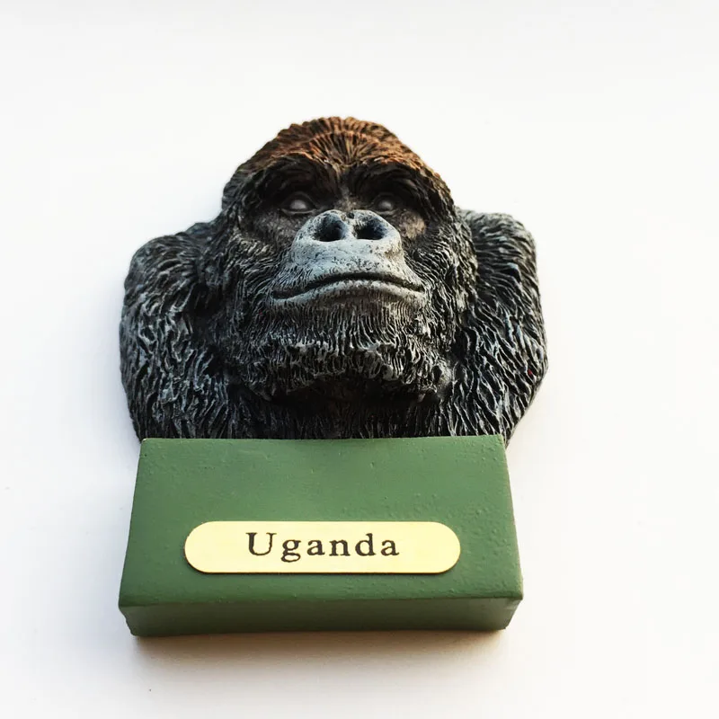 Fridge magnet Ugandan chimpanzee design creative cultural landscape decoration message post tourist souvenir