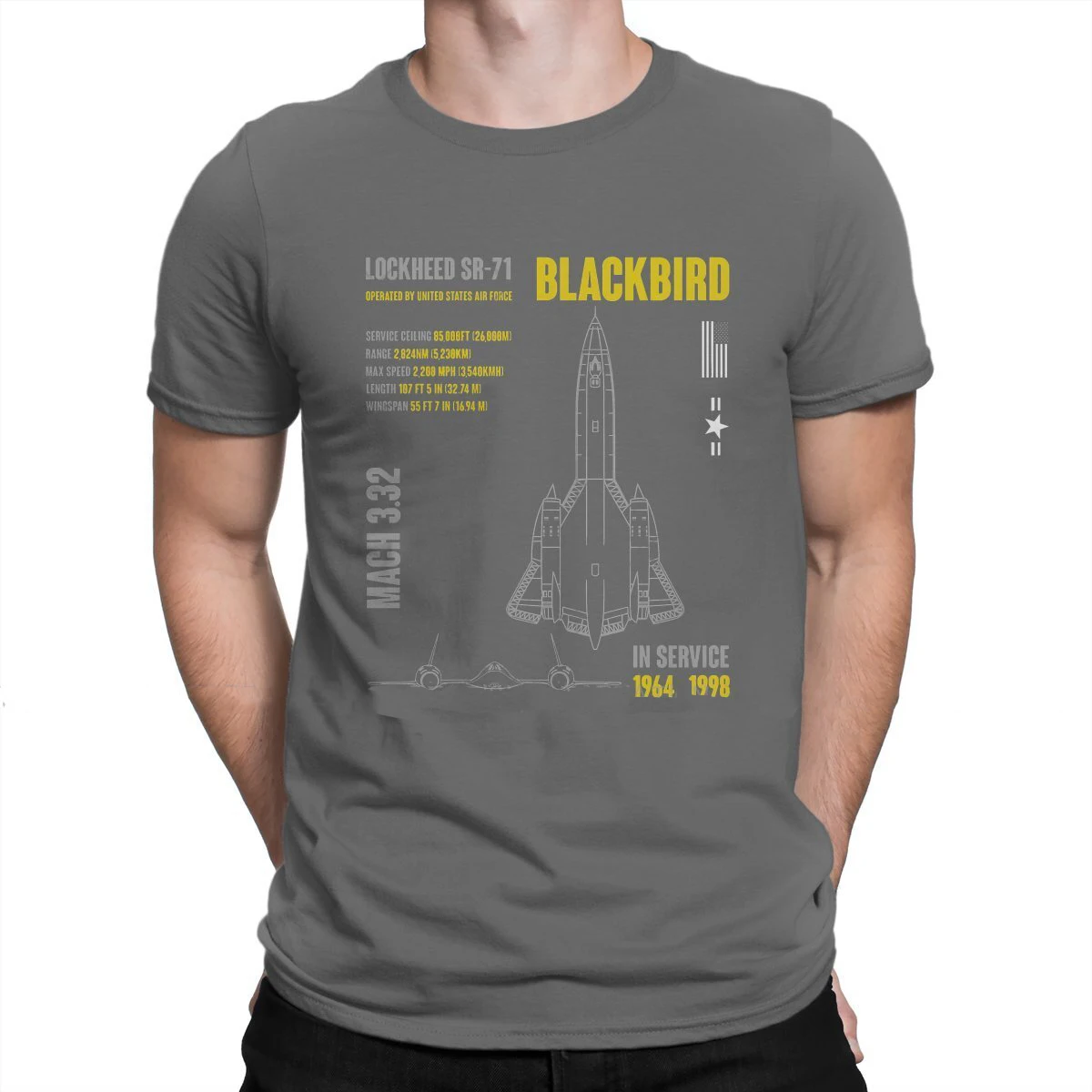 Airplane Lover Lockheed SR-71 Blackbird Military Aircraft TShirt Men Gothic Casual O-neck Cotton T Shirt Harajuku Streetwear