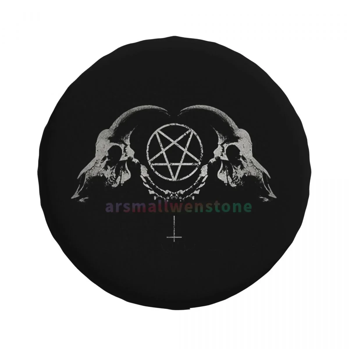 Pentagram Satantic Anti-UV Tire Cover for Trailer RV SUV, Waterproof Spare Tire Cover with Anti-Fouling Coating, 14-17 Inch