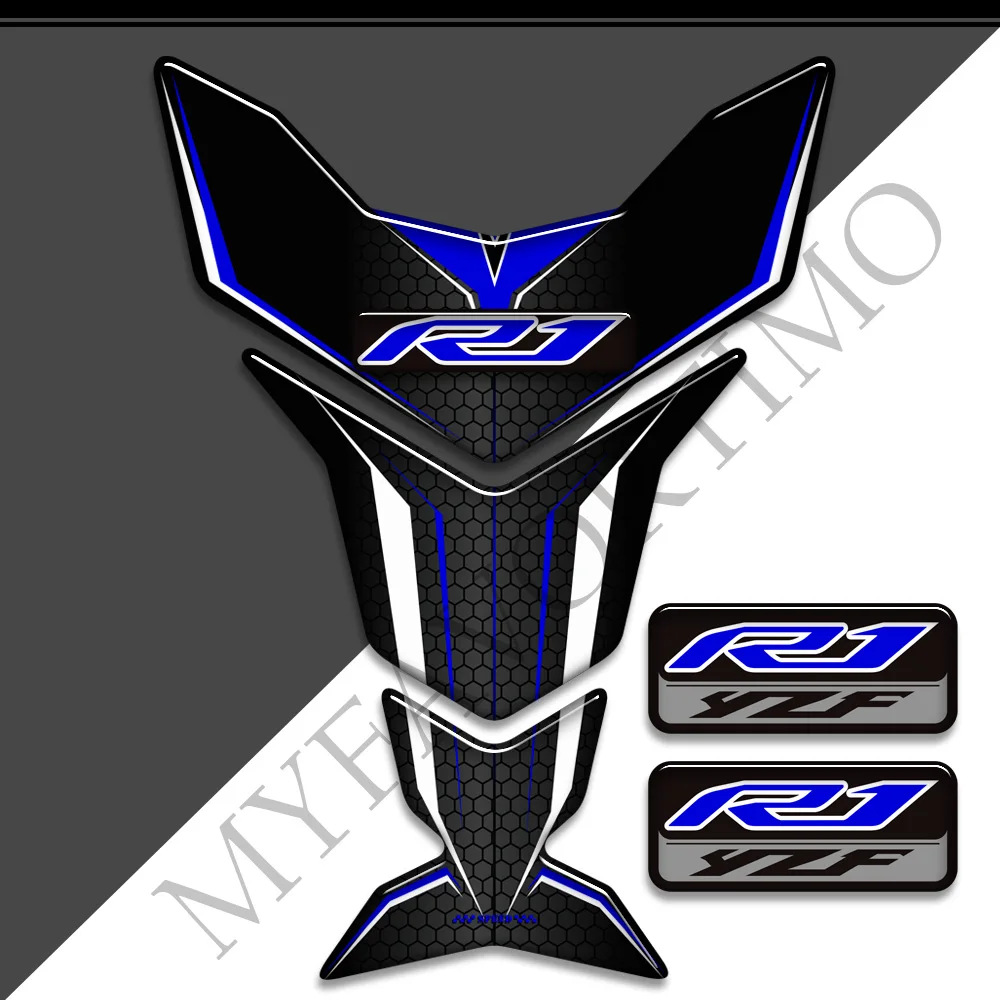 Tank Pad Stickers Decals Protector Motorcycle Emblem Logo Gas Knee Kit For YAMAHA YZF-R1 YZFR1 YZF R1 R 1000