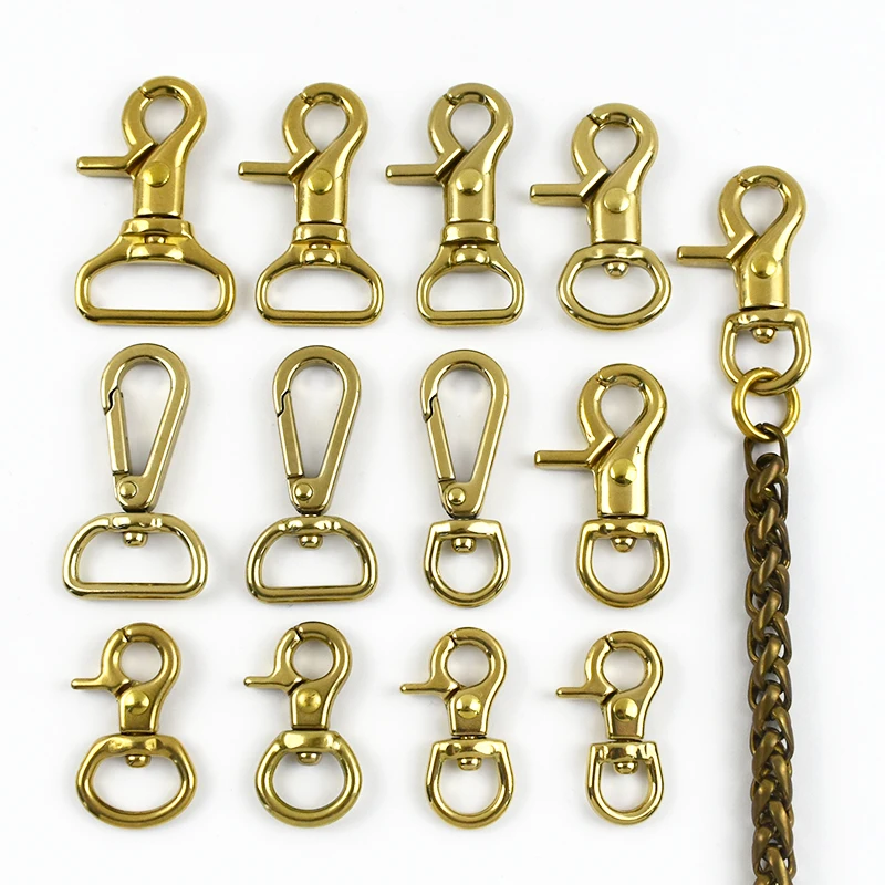 

2/5Pcs Solid Brass Lobster Clasp Pure Copper Swivel Trigger Clip Buckle for Bag Strap Pet Leash Snap Hook Keychain Accessories