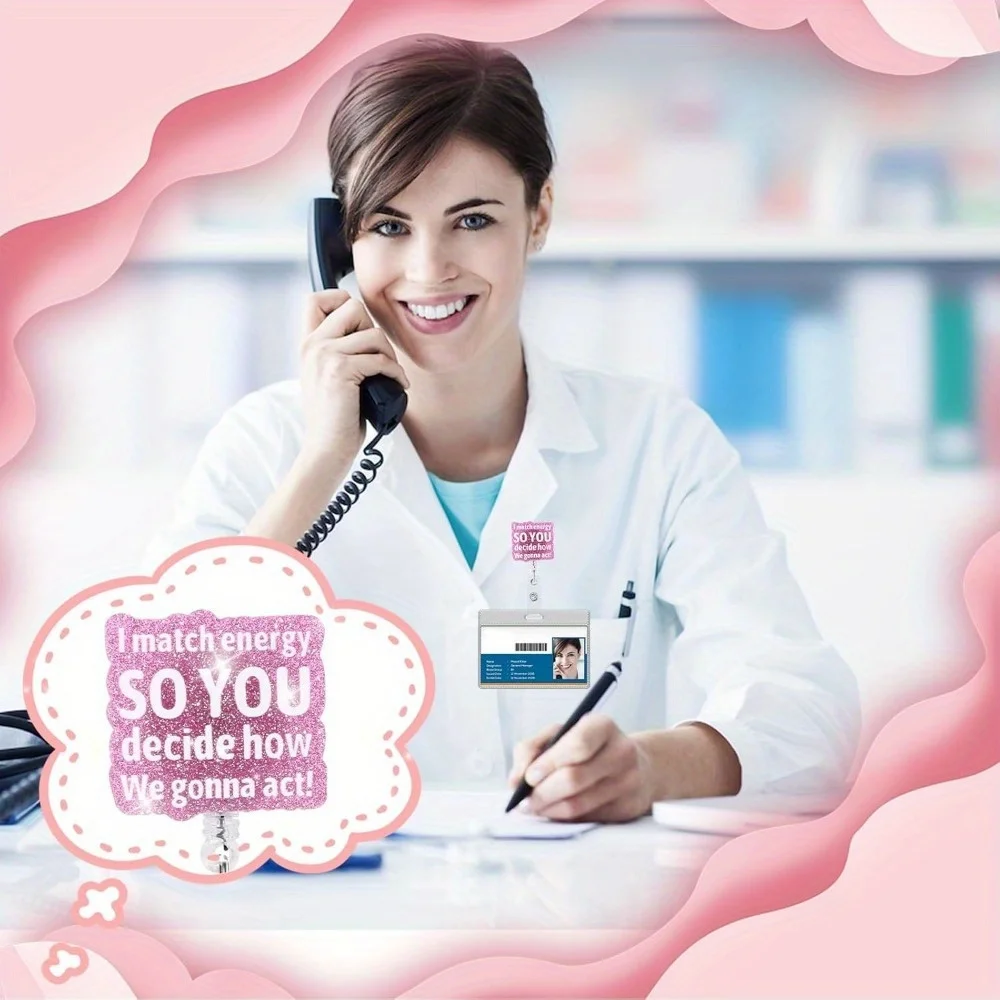 بكرة شارة ممرضة بلينغ. مشبك معرف قابل للسحب للصيدلة والموظفين الطبيين والصيدليين.