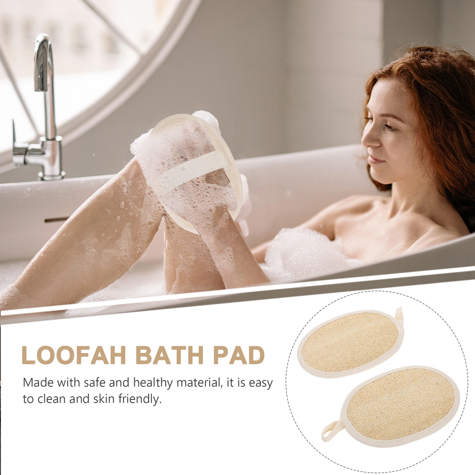 

2 Pcs Bath Towel Loofah Shower Body Scrubber Exfoliating Washcloth for Stretchable Back Clean
