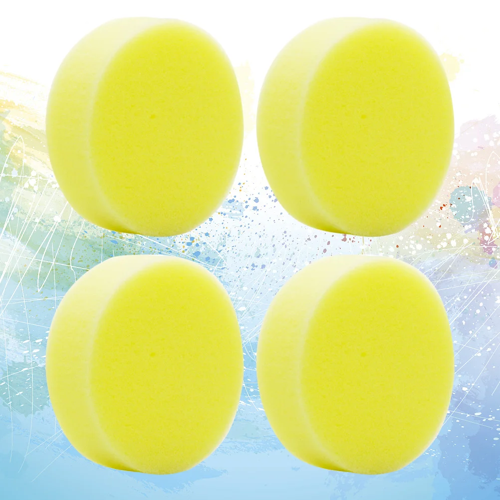 

4Pcs Waxing Sponge Applicator Heavy Duty Cleaning Pad for Polish Tool with Fine Foam Yellow Cleaning Sponge