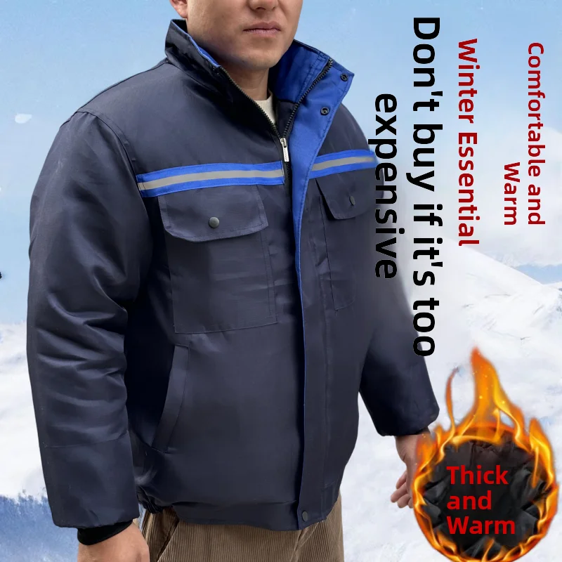 

Thiened Cotton Workwear for Men with Multiple kets Winter Jaet Warm And Durable for Construction Site Busin Casual
