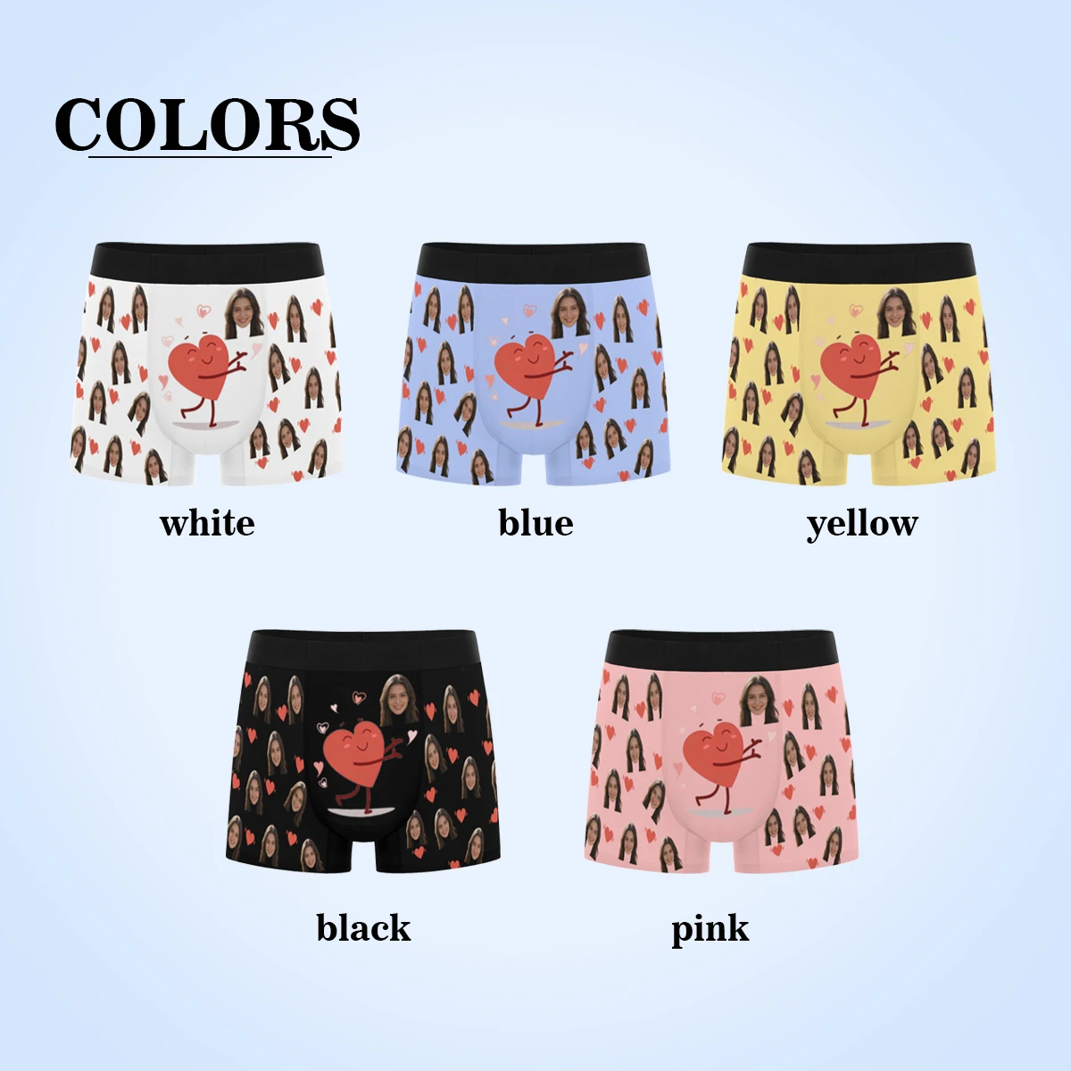 Personalized facial photo DIY customization flat underwear customization men's Valentine's Day gift for husband gift for father