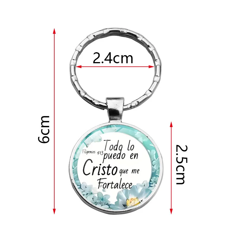 Spanish Bible Verses Keychains Faith Keychains Biblical Quotes Christian Jewelry Friends Women Men Inspirational Gifts