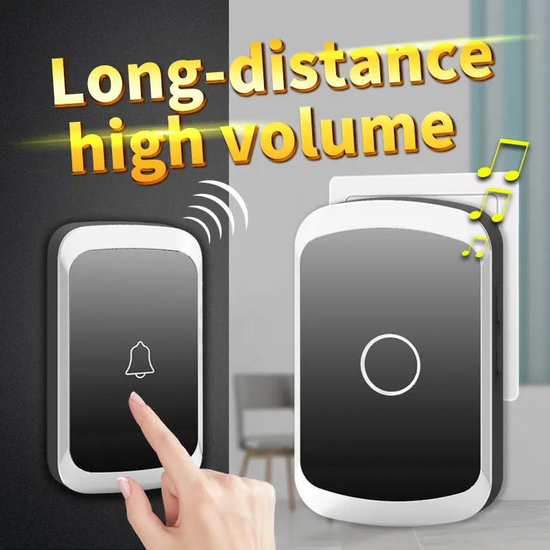 EZHEN Smart Home Wireless Doorbell 300M Long Distance Door Bell 36 Ringtones High Volume Door Chime Kit For Home Office Store