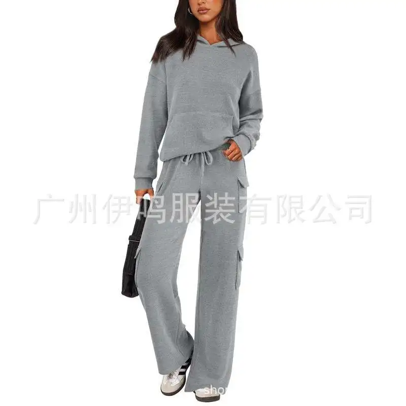 

Autumn Winter Leisure Sports Set Pocket Sports Outdoor Running 2-piece Set Tracksuit Women Two Piece Set Комплект Одежды Женский