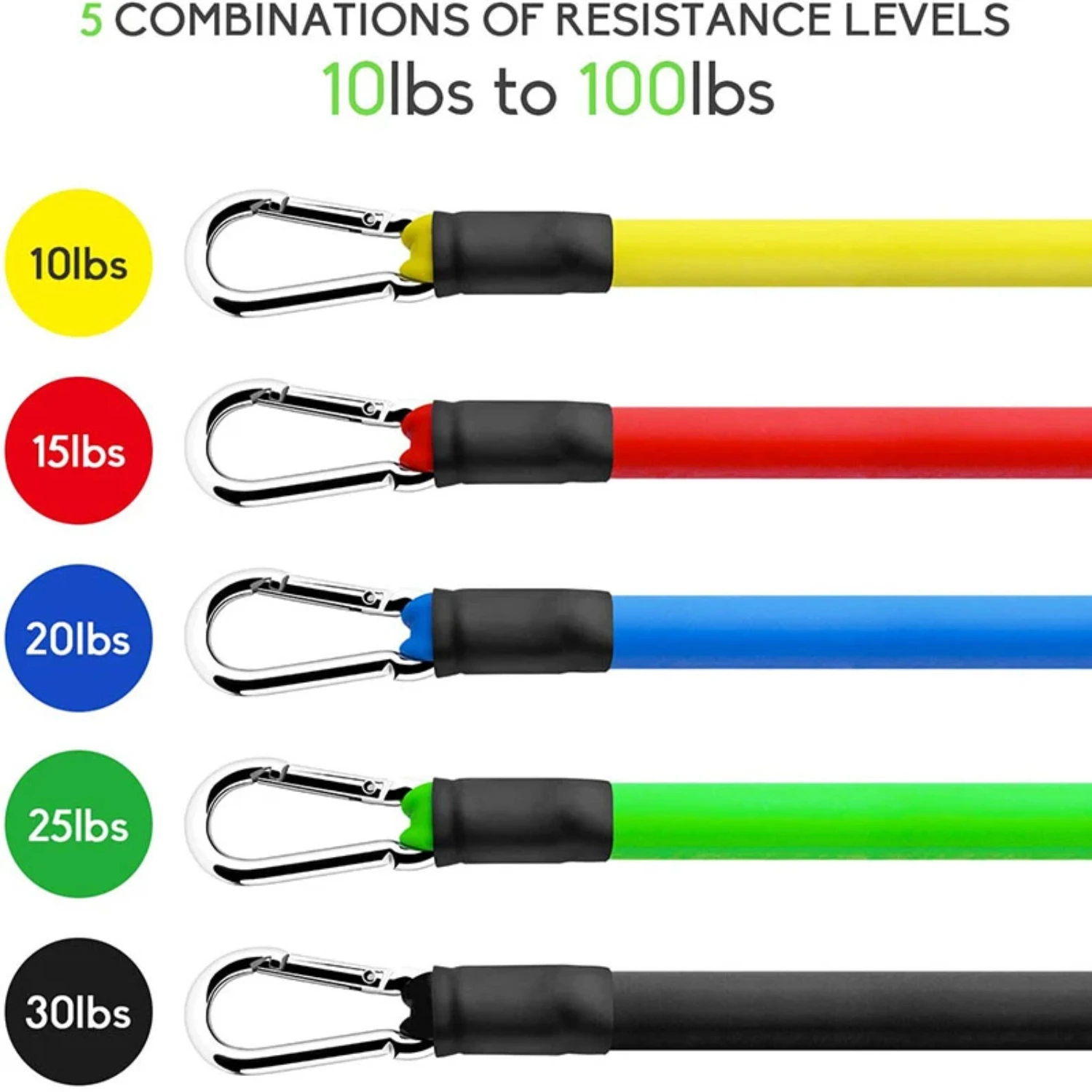 Enhance Your Gym Fitness Workout with this Durable 11-Piece High Strength Resistance Bands Set - Get Stronger and Fitter Today -