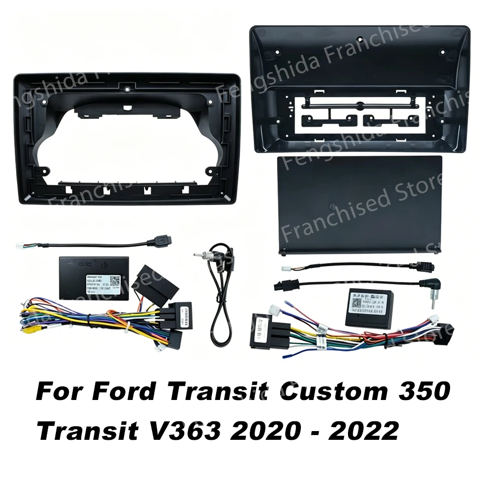Car Android Radio Stereo Player Frame Fascia For Ford Transit Custom 350 Transit V363 2020-2022 Panel Power Harness Cable Canbus