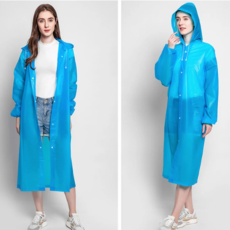 Fashion Women Man Raincoat Thickened Waterproof Clothing Adult Camping Reusable Poncho Rainwear Hot EVA Rain Coat