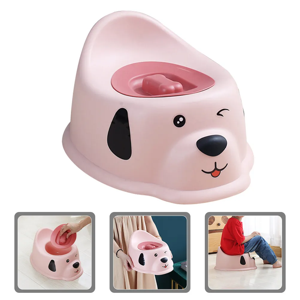 

Портативный детский горшок-туалет для приучения к горшку, с рисунком щенка, нескользящим основанием и защитой от брызг, для использования в ванной комнате