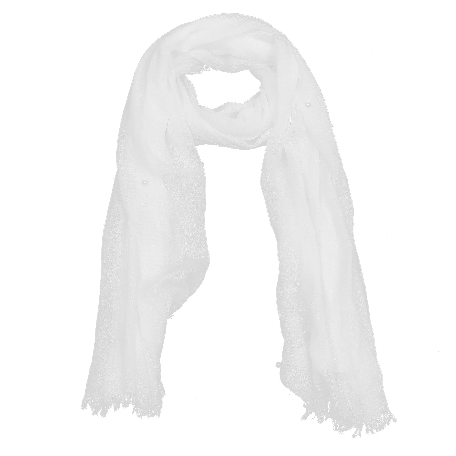 

1pc Pearl Accessories Headscarf Cotton Shawl Lilac Color Comfortable Elegant Wrap Multi-purpose Outdoor Girls Scarf