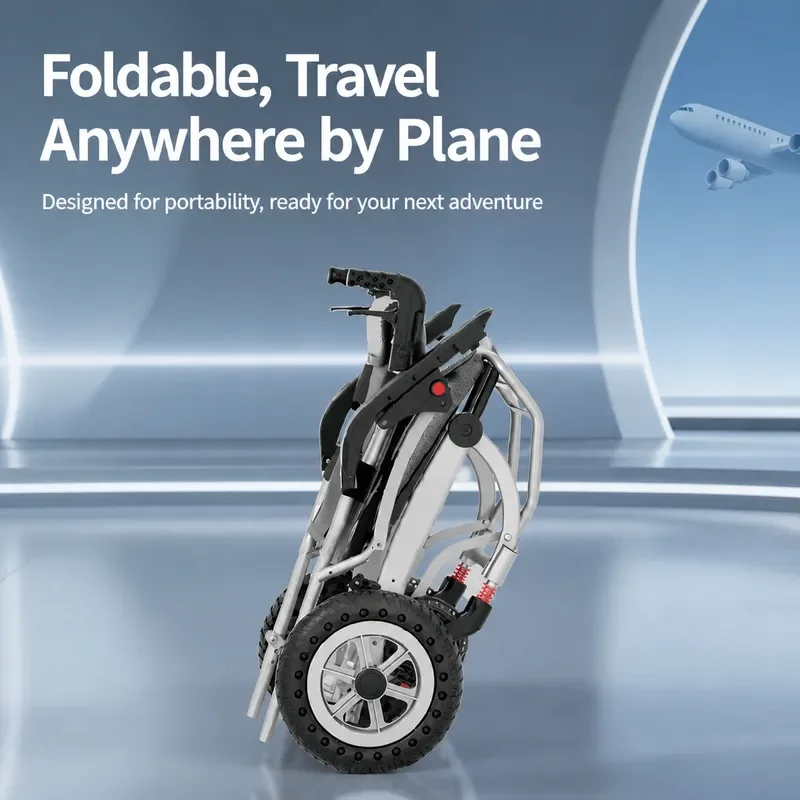 Ultra Light Folding Manual Wheelchair Portable Hand Push Travel Chair for Elderly Simple Design Easy to Carry
