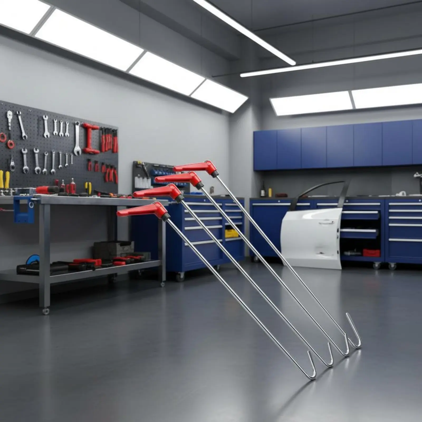 

4 Pieces Paintless Dent Repair Repair Rod Set Ergonomic Grip Rotating Handle Push Rod Set Paintless Dent Repair Repair Kit Easy